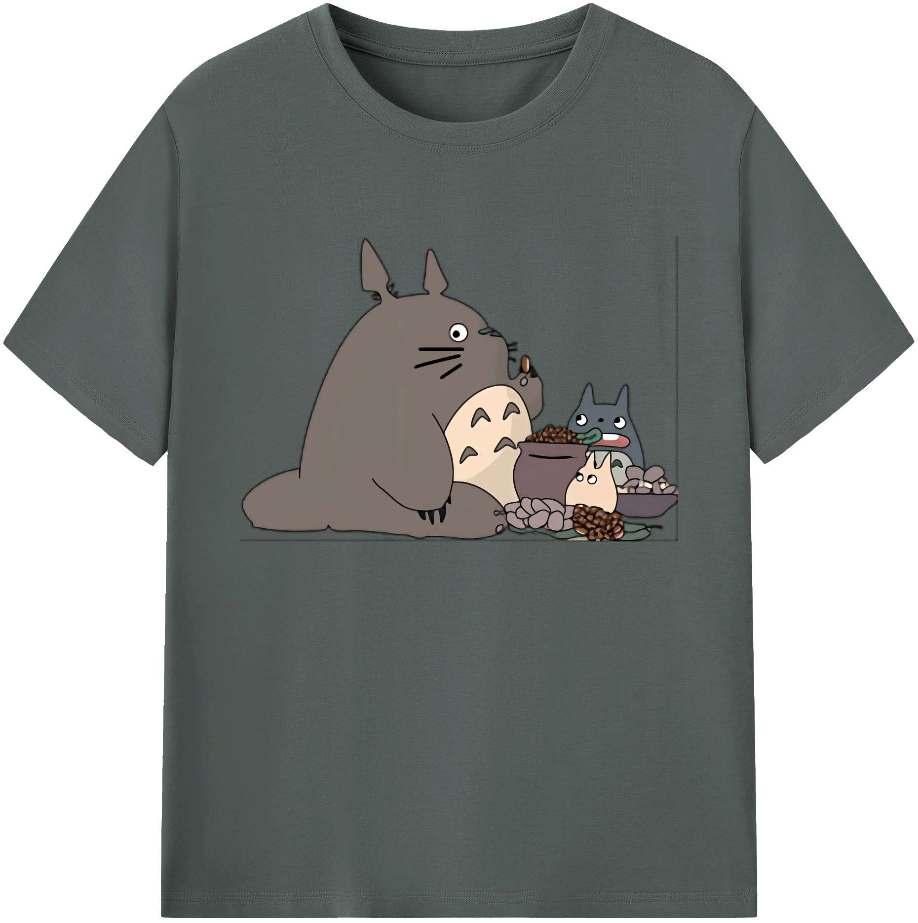 （画像用） となりのトトロ 草壁メイ 草壁サツキ My Neighbor Totoro Satsuki Kusakabe Mei Kusakabe 綿100％ メンズ半袖Tシャツ｜肌触りやわらか＆通気性